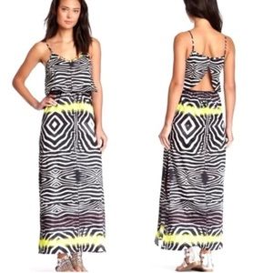 Line & Dot Zebra Print cotton Maxi Dress